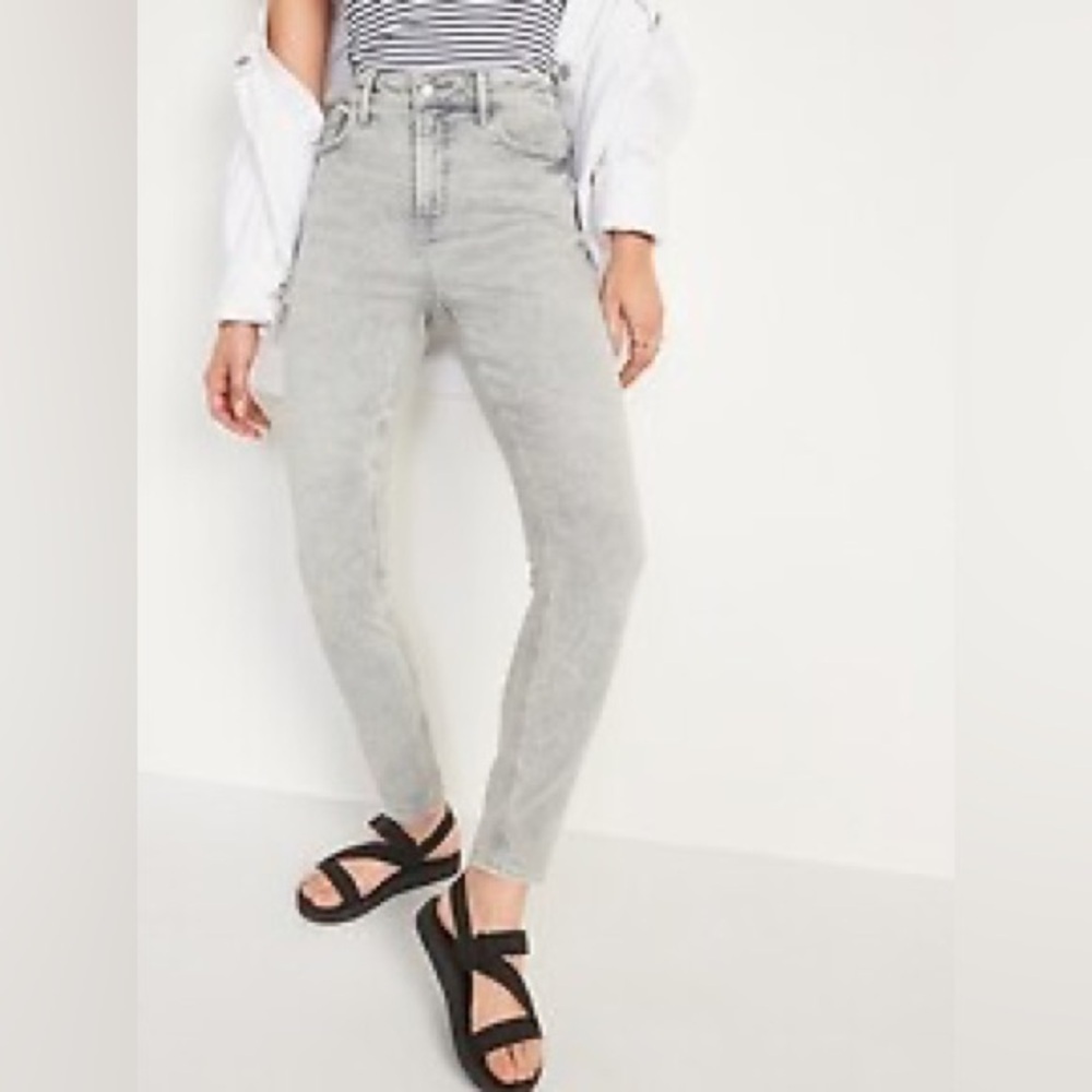 OLD NAVY Women's High Rise Gray Wash Jeans Skinny Stretch Size 4 Rockstar